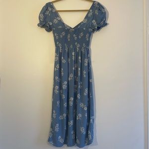 Light blue and white casual summer dress